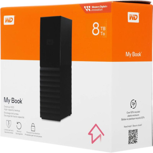Жесткий диск WD USB 3.0 8TB WDBBGB0080HBK-EESN My Book 3.5
