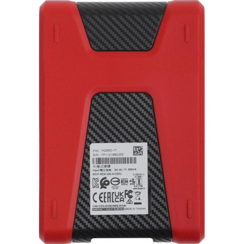 Жесткий диск A-Data USB 3.0 1Tb AHD650-1TU31-CRD HD650 DashDrive Durable 2.5