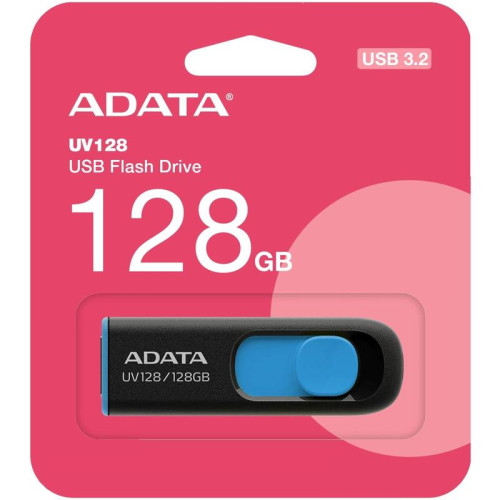 Флеш Диск A-Data 128Gb DashDrive UV128 AUV128-128G-RBE USB3.0 черный/синий