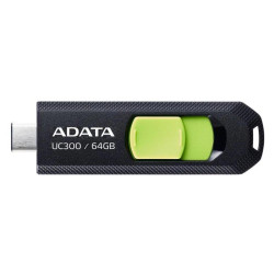 Флеш Диск A-Data 64Gb Type-C UC300 ACHO-UC300-64G-RBK/GN USB3.2 черный/зеленый