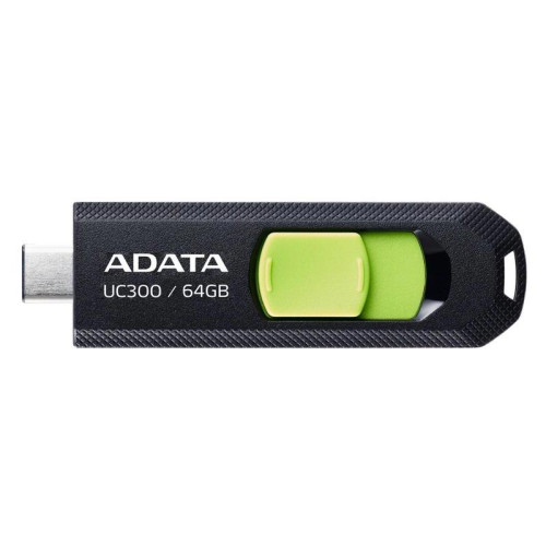 Флеш Диск A-Data 64Gb Type-C UC300 ACHO-UC300-64G-RBK/GN USB3.2 черный/зеленый