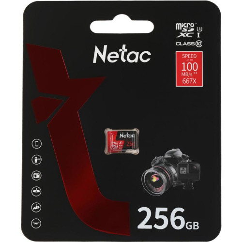 Флеш карта microSDXC 256GB Netac NT02P500PRO-256G-S P500 Extreme Pro A1 w/o adapter
