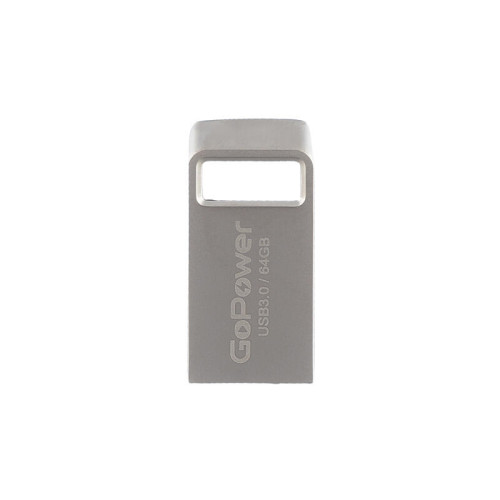 Флеш-накопитель GoPower MINI 64GB USB3.0 металл серебряный (1/50/1000)