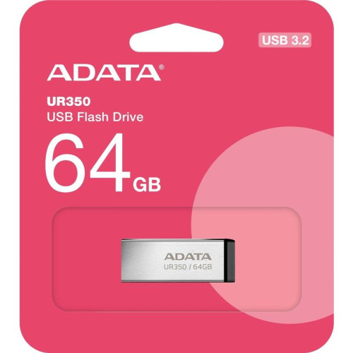 Флеш Диск A-Data 64GB UR350 UR350-64G-RSR/BK USB3.2 серебристый/черный