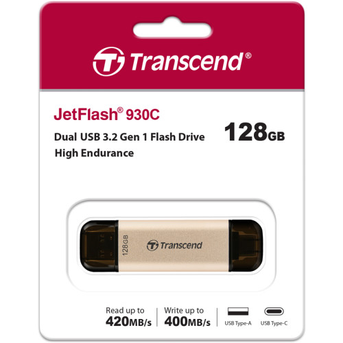 Флеш-накопитель/ Transcend 128GB JetFlash 930C USB 3.2 OTG Type C High Speed