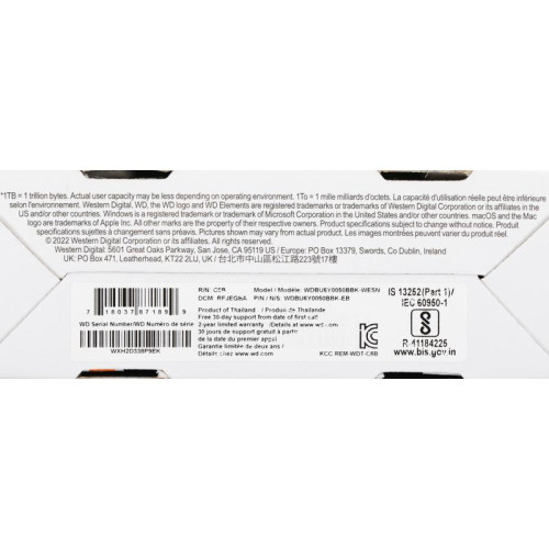 Жесткий диск WD USB 3.0 5Tb WDBU6Y0050BBK-WESN Elements Portable (5400rpm) 2.5