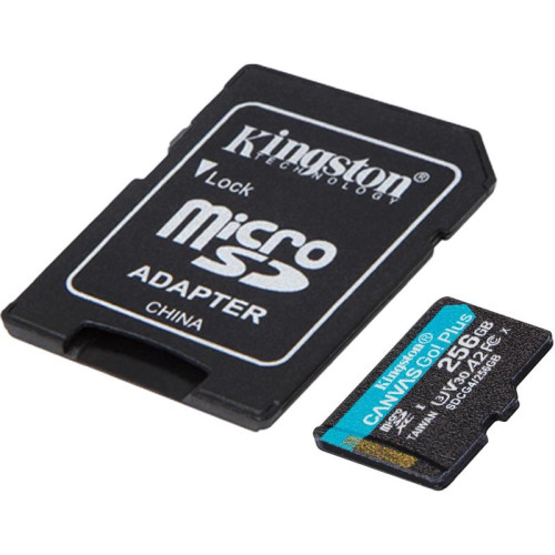 Карта памяти Kingston  256GB microSDXC Canvas Go Plus Gen4 200MB/s A2 U3 V30 Card + ADP/ Kingston 256GB microSDXC Canvas Go Plus Gen4 200MB/s A2 U3 V30 Card + ADP