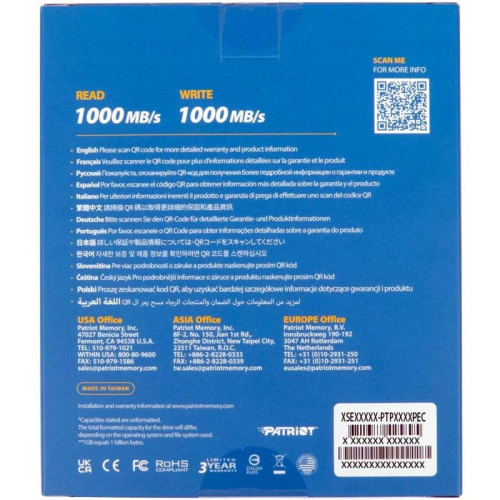 Накопитель SSD Patriot USB-C 2TB PTP2TBPEC Transporter 2.5