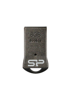 Флеш Диск Silicon Power 8Gb Touch T01 SP008GBUF2T01V1K USB2.0 черный/серебристый