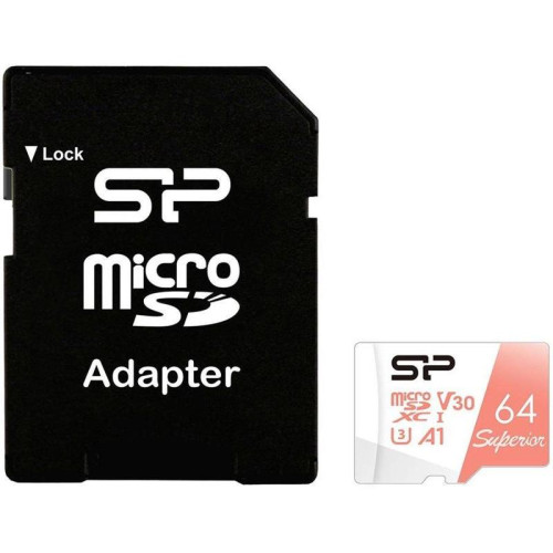 Флеш карта microSDXC 64GB Silicon Power SP064GBSTXDV3V20SP Superior + adapter