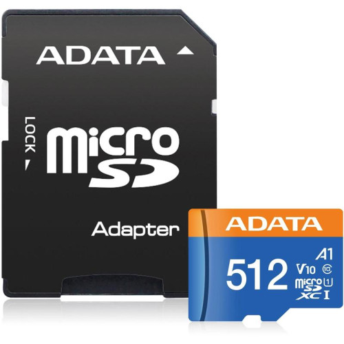 Флеш карта microSDXC 512GB A-Data AUSDX512GUICL10A1-RA1 Premier Pro + adapter
