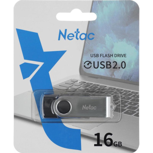 Флеш Диск Netac 16GB U505 NT03U505N-016G-20BK USB2.0 черный/серебристый