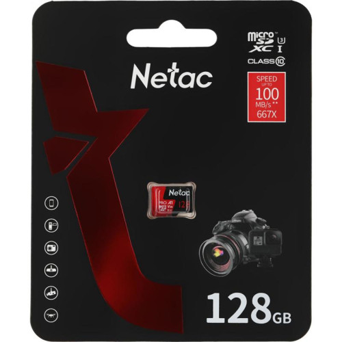 Флеш карта microSDXC 128GB Netac NT02P500PRO-128G-S P500 Extreme Pro A1 w/o adapter