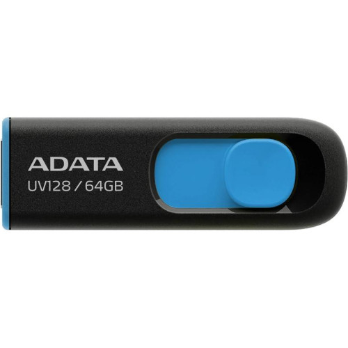 Флеш Диск A-Data 64Gb DashDrive UV128 AUV128-64G-RBE USB3.0 черный/синий