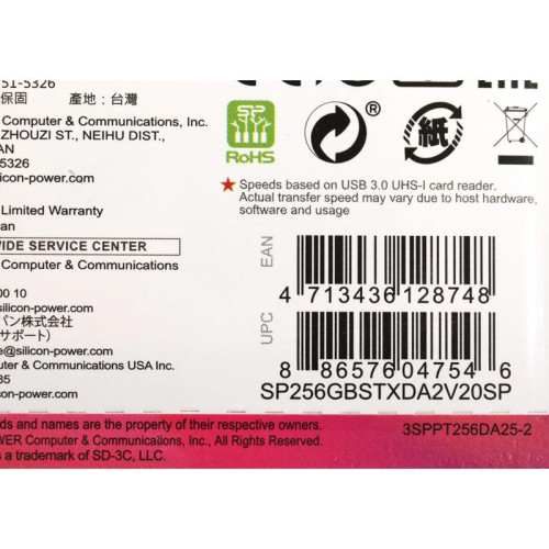 Флеш карта microSDXC 256GB Silicon Power SP256GBSTXDA2V20SP Superior + adapter
