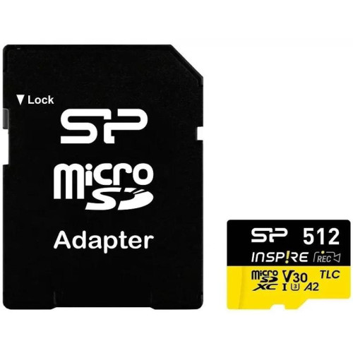 Флеш карта microSDXC 512GB Silicon Power SP512GBSTXLA2V1NSP Inspire V10 A2 + adapter