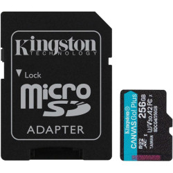 Карта памяти Kingston  256GB microSDXC Canvas Go Plus Gen4 200MB/s A2 U3 V30 Card + ADP/ Kingston 256GB microSDXC Canvas Go Plus Gen4 200MB/s A2 U3 V30 Card + ADP