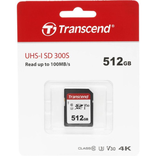 Флеш карта SDXC 512GB Transcend TS512GSDC300S w/o adapter