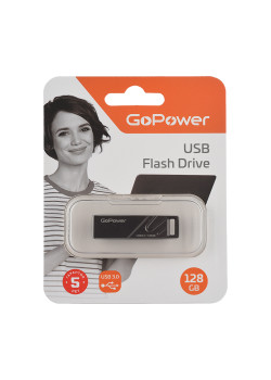Флеш-накопитель GoPower TITAN 128GB USB3.0 металл черный графит (1/50/1000)