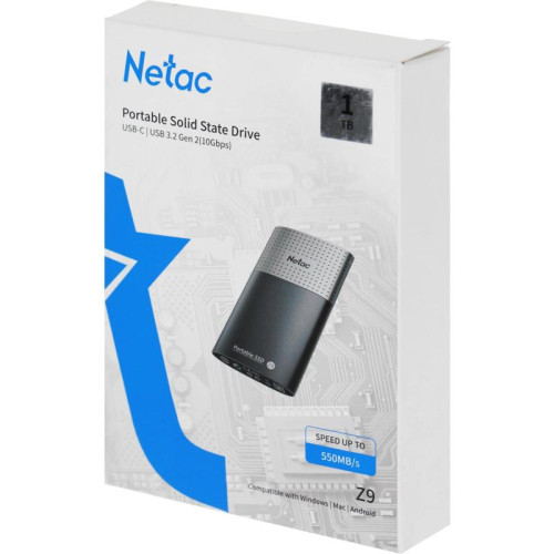 Накопитель SSD Netac USB-C 1Tb NT01Z9-001T-32BK Z9 1.8