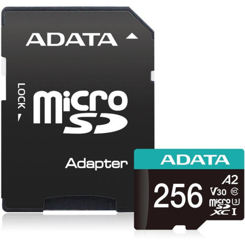 Флеш карта microSDXC 256GB A-Data AUSDX256GUI3V30SA2-RA1 Premier Pro + adapter