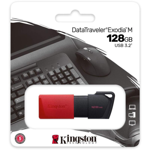 Флеш Диск Kingston 128Gb DataTraveler Exodia M DTXM/128GB USB3.0 черный/черный