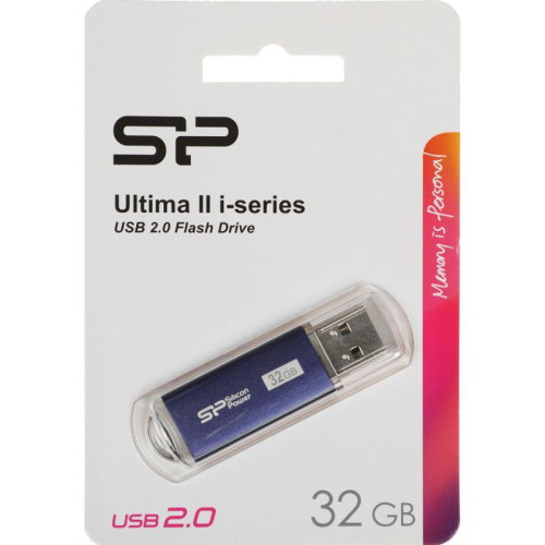 Флеш Диск Silicon Power 32GB Ultima II-I Series SP032GBUF2M01V1B USB2.0 синий