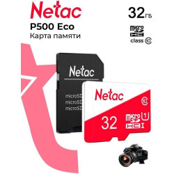 Флеш карта microSDHC 32GB Netac NT02P500ECO-032G-R P500 Eco + adapter