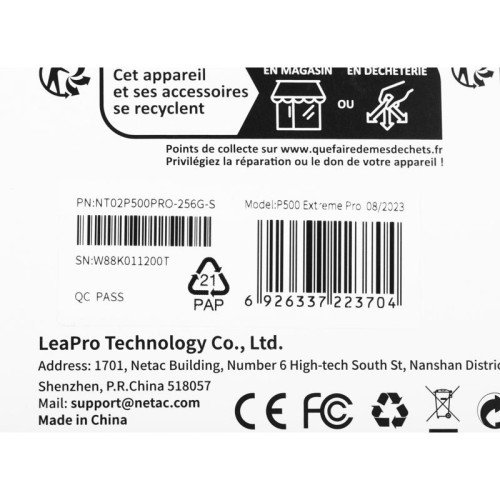 Флеш карта microSDXC 256GB Netac NT02P500PRO-256G-S P500 Extreme Pro A1 w/o adapter