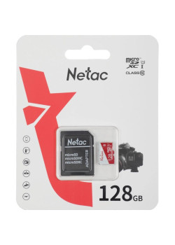 Флеш карта microSDXC 128GB Netac NT02P500ECO-128G-R P500 Eco + adapter