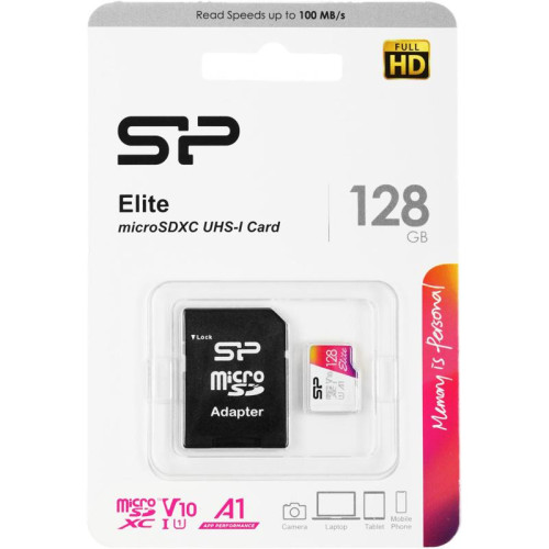 Флеш карта microSDXC 128GB Silicon Power SP128GBSTXBV1V20SP Elite + adapter