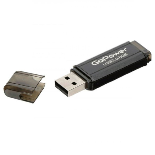 Флеш-накопитель/ Флеш-накопитель GoPower HIT 8GB USB2.0 металл черный