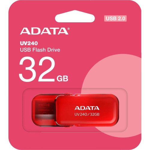 Флеш Диск A-Data 32Gb UV240 AUV240-32G-RRD USB2.0 красный