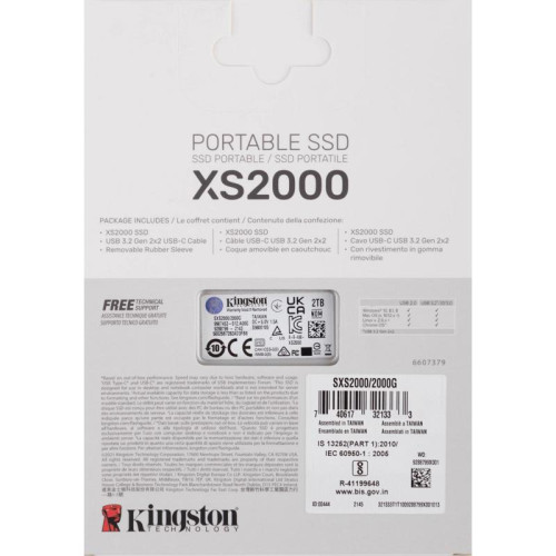 Накопитель SSD Kingston USB 3.2 2Tb SXS2000/2000G XS2000 1.8