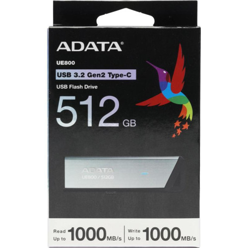 Флеш Диск A-Data 512Gb Type-C UE800 AELI-UE800-512G-CSG USB3.2 серебристый