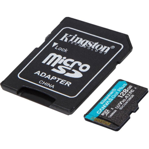 Карта памяти Kingston  128GB microSDXC Canvas Go Plus Gen4 200MB/s A2 U3 V30 Card + ADP/ Kingston 128GB microSDXC Canvas Go Plus Gen4 200MB/s A2 U3 V30 Card + ADP