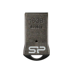 Флеш Диск Silicon Power 16Gb Touch T01 SP016GBUF2T01V1K USB2.0 черный/серебристый