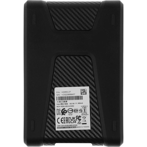 Жесткий диск A-Data USB 3.0 2Tb AHD650-2TU31-CBK HD650 DashDrive Durable 2.5