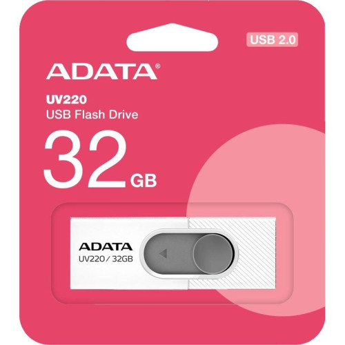 Флеш Диск A-Data 32Gb UV220 AUV220-32G-RWHGY USB2.0 белый/серый