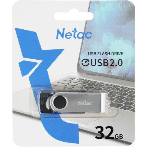 Флеш Диск Netac 32GB U505 NT03U505N-032G-20BK USB2.0 черный/серебристый