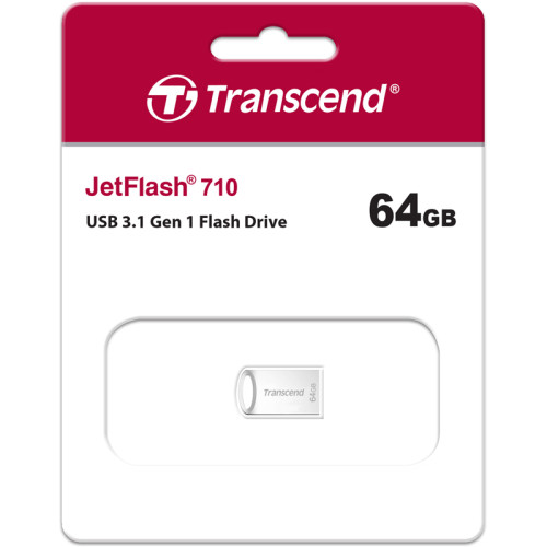 Флеш-накопитель/ Transcend 64GB JetFlash 710S (Silver) USB 3.1 R/W 90/6 MB/s