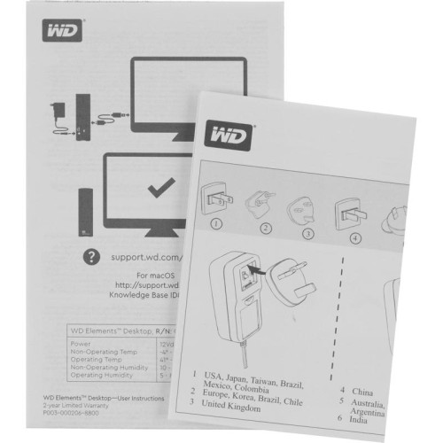 Жесткий диск WD USB 3.0 10Tb WDBWLG0100HBK-EESN Elements Desktop 3.5