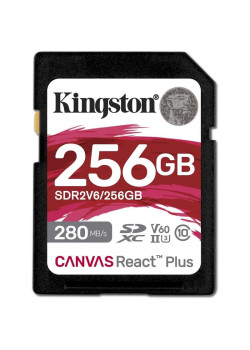 Карта памяти  Kingston 256GB SDXC Canvas React Plus UHS-II 280R/100W U3 V60/ Kingston 256GB SDXC Canvas  React Plus UHS-II 280R/100W U3 V60