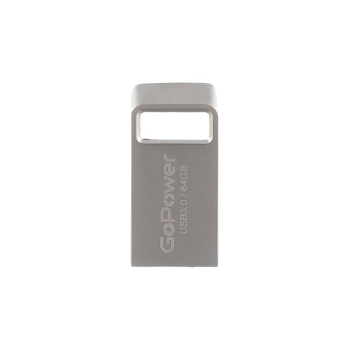 Флеш-накопитель GoPower MINI 64GB USB3.0 металл серебряный (1/50/1000)