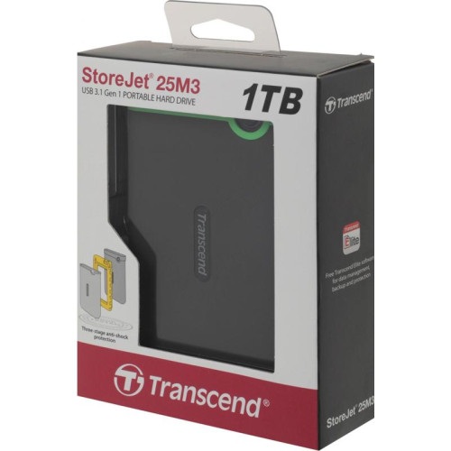 Жесткий диск Transcend USB 3.0 1Tb TS1TSJ25M3S StoreJet 25M3S (5400rpm) 2.5