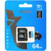 Флеш карта microSDXC 64GB Netac NT02P500STN-064G-R P500 + adapter