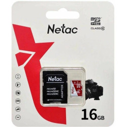 Флеш карта microSDHC 16GB Netac NT02P500ECO-016G-R P500 Eco + adapter