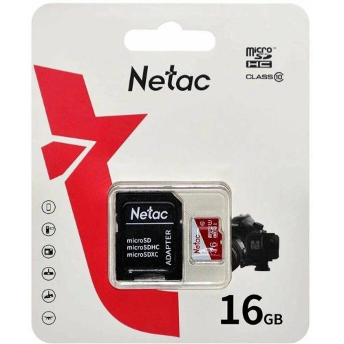 Флеш карта microSDHC 16GB Netac NT02P500ECO-016G-R P500 Eco + adapter