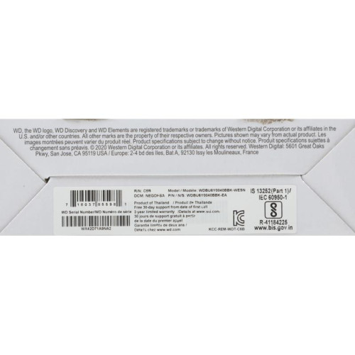 Жесткий диск WD USB 3.0 4Tb WDBU6Y0040BBK-WESN Elements Portable 2.5