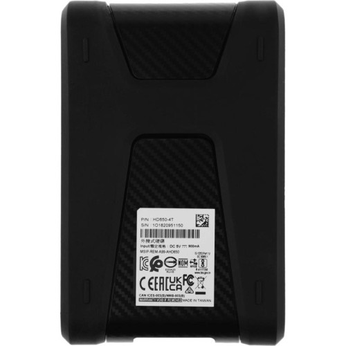 Жесткий диск A-Data USB 3.0 4Tb AHD650-4TU31-CBK HD650 DashDrive Durable 2.5